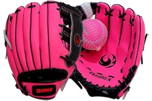 PHINIX Baseball Glove Tee Ball Mitts with Soft Ball for Kids Play & Training 8.5"-10"