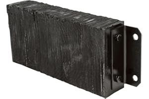 Guardian Laminated Rubber Bumper for Truck Loading Dock Protection, 26" W x 10" H x 4.5" D, Steel Bracket 3/4" Mounting Holes