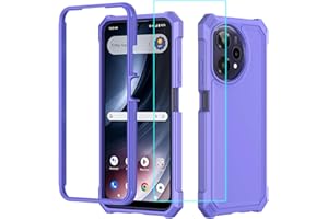 Lozeguyc for Cricket Icon Plus 2026 Phone Case with Screen Protector,Full Body Protection Front PC Back Soft Silicone Bumper,Heavy Duty Protection Shockproof Phone Case for AT&T Verge 2 Purple