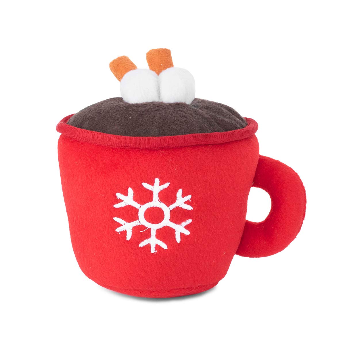 ZippyPaws - Stuffed Plush Dog Toy with Squeaker - Holiday Hot Cocoa