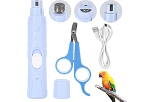 Anicuta Bird Nail Grinder,Automated Bird Beak Grinder,3-in-1 Nail Care Kit with Nail Clippers and Nail File for Parrots, Budgies, Parakeets, Finches and Lovebirds, Hamsters, Rabbits
