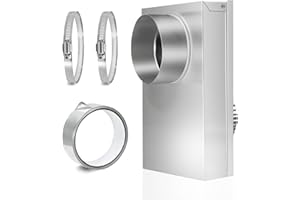 BGHDAS 0-5" Adjustable Periscope Dryer Vent, Dryer Vent for Tight Spaces, Dryer Vent Periscope with 2 Clamps & Aluminum Foil Tape