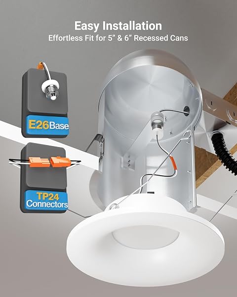 SUNCO 12 PACK RECESSED LIGHTING 6 INCH, LED CAN LIGHTS, CURVED CONE RETROFIT RECESSED LIGHTING, 1000 LM, SELECTABLE CCT 2700K/3000K/4000K/5000K/6000K, 10W (75W EQUIVALENT), DIMMABLE ETL.