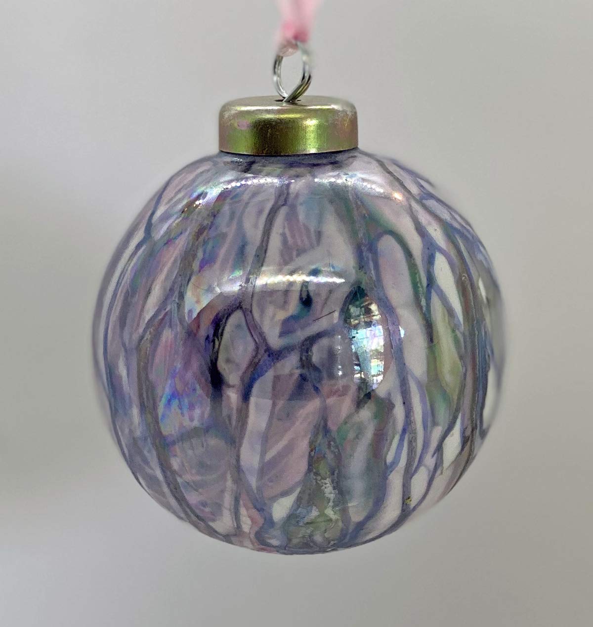 Purple Pond 2.5" Porcelain Christmas Ornament Handmade