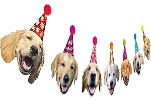SILVIMA Golden Retriever Birthday Garland, Dog Face Portrait Birthday Banner, Bday Bunting Decoration…