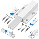 Magnetic Push Latch Without Nail Installation Tonitrui Heavy Duty Magnetic Touch Latches for Large Door Push Release Latch Kitchen Drawer Push Catch Press Out Latch(White 2 Pack)