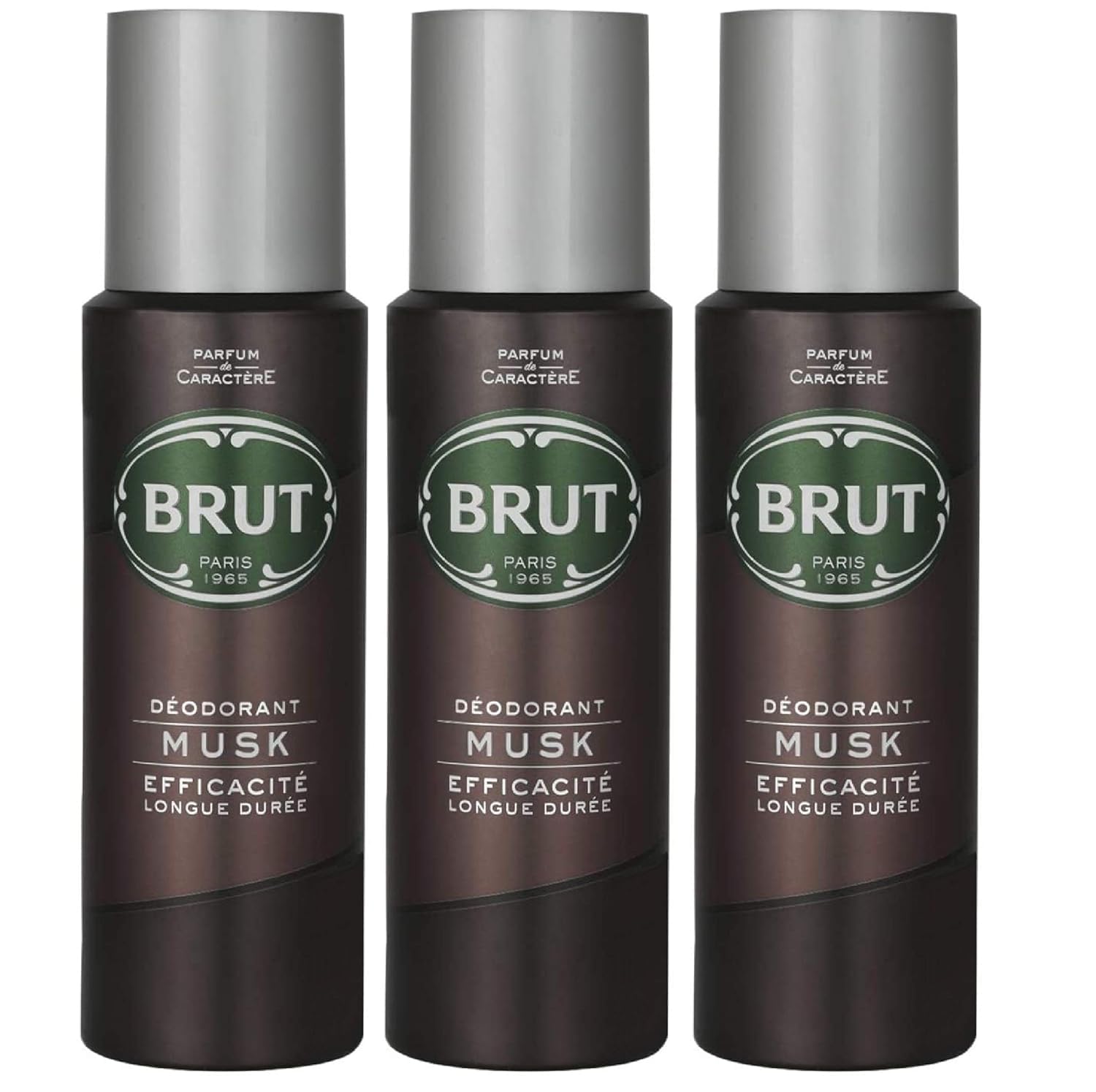 Brut Deodorant Body Spray Musk Long Duree 200ml THREE PACK