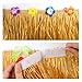 KUUQA Luau Hawaiian Grass Table Skirt and 48 Pcs Artificial Tropical Palm Monstera Leaves Hibiscus Flowers for Aloha Tiki Jungle Moana Theme Tropical Birthday Party Decorations Ideas Supplies