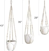 Mkouo Set of 3 Macrame Plant Hangers Cotton Rope Bead 73 89 109 cm view 7