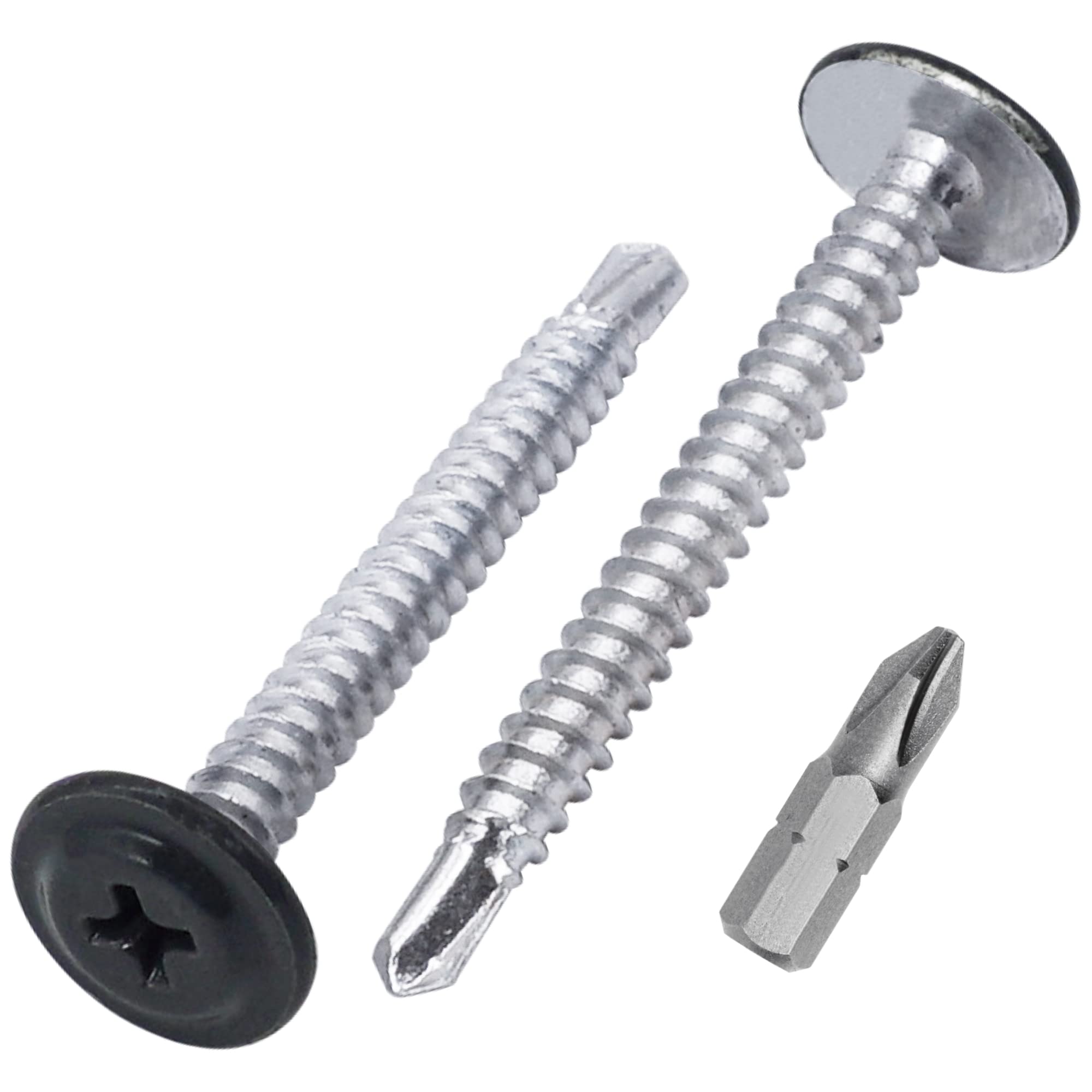 SKIR'CO (40 pcs) Painted Self-Drilling Screws 4.2 x 40 mm, Sheet Metal Screw, PH Modified Truss Head (Anthracite Grey RAL 7016)