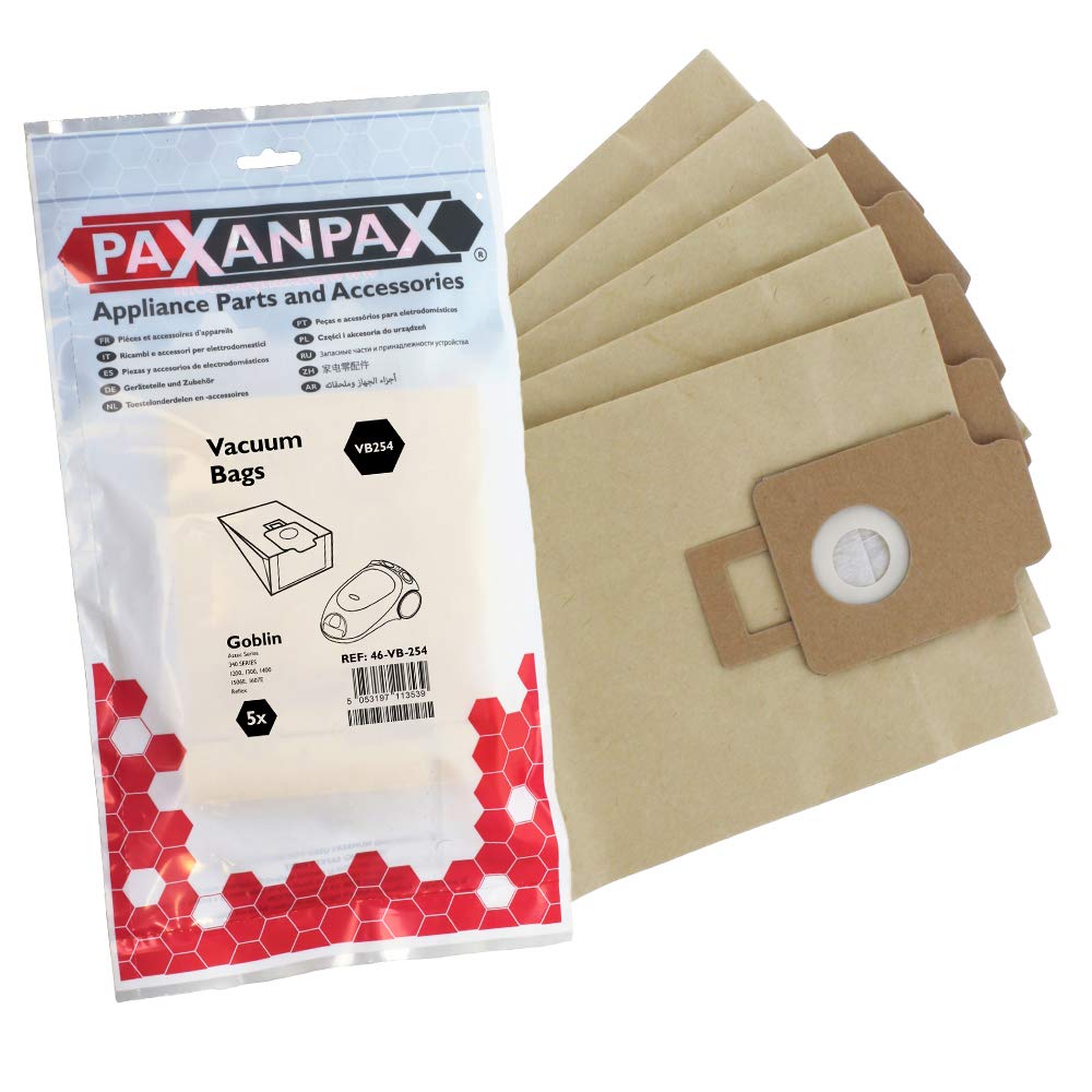 Paxanpax VB254 Compatible Paper Bags Goblin Aztec 340, 342, 344, 345 Series (Pack of 5)