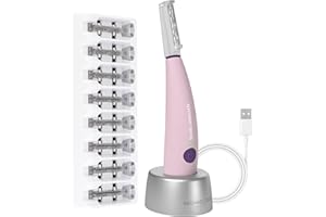 Michael Todd Beauty Sonicsmooth Dermaplane Razor for Women Face + Eyebrow trimmer Dermaplaning System - Peach Fuzz Remover - 8 Weeks of Dermaplaning Blades