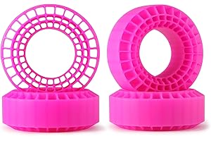 Shaluoman 1.9 Inch Silicone Rubber Insert Foam Fit for 118-122mm 4.75" OD 1.9" Wheel Tires Inserts for 1/10 RC Crawler Accessories (Pink)