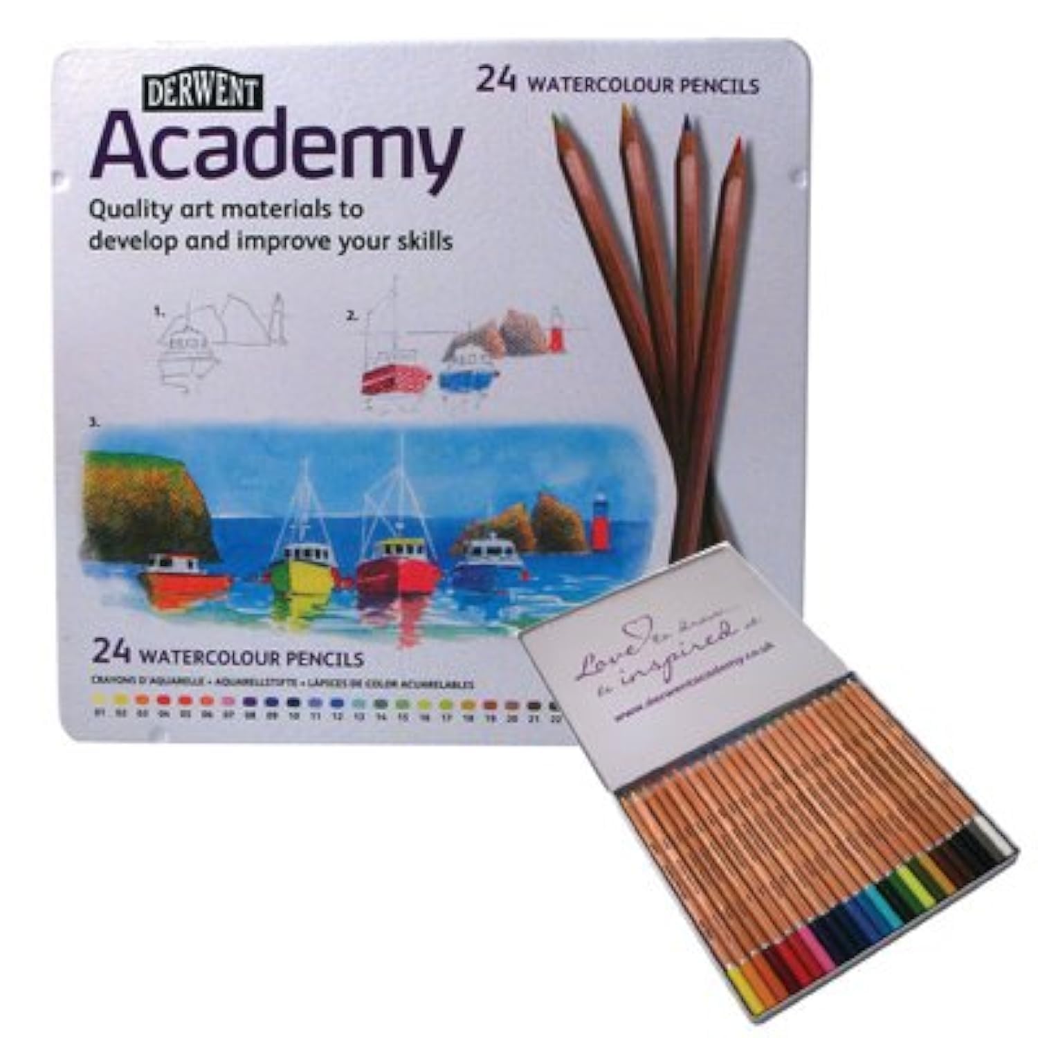 Derwent 2301942 Academy Watercolour Pen Shape 24 Pieces
