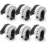 BETCKEY - Compatible Continuous Film Labels Replacement for Brother DK-2211 (1.1 in x 50 ft), Use with Brother QL Label Printers [6 Rolls]