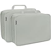 CALACH Compression Packing Cubes for Travel Essentials, 2 Pack Expandable Travel Cubes for Packing Bags Suitcase Organizer, Grey