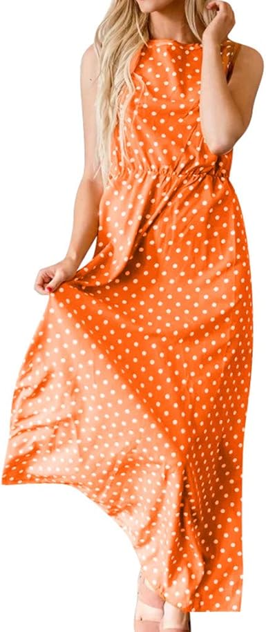 Levifun Robe Femme De Cocktail Vintage Robe Longue Boheme Chic Sexy Sans Manches Col V A