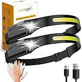 Achuhe Lumilight Headlamp, Lumi Light LED Head Band Rechargeable LED Headlamp, 230° Wide Beam Head Lamp with Motion Sensor for Adults, 5 Mode Waterproof Lightweight Outdoor Camping Essentials (2pcs)