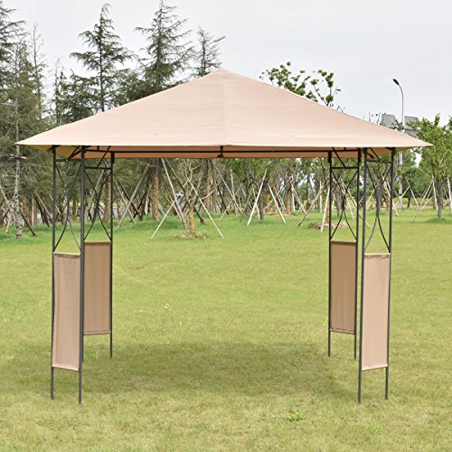 10'x10' Square Gazebo Canopy Tent Shelter Awning Garden Patio