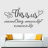 Inspirational Family Wall Stickers for Bedroom: Motivational Home Quotes Vinyl Art Wall Decals for Living Room Kitchen Apartment Bathroom - This is US 21