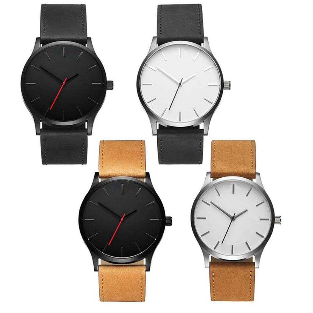 GuGio Men\'s Analog Quartz Watch Business Watches Mens Sport Watch with PU Leather Strap