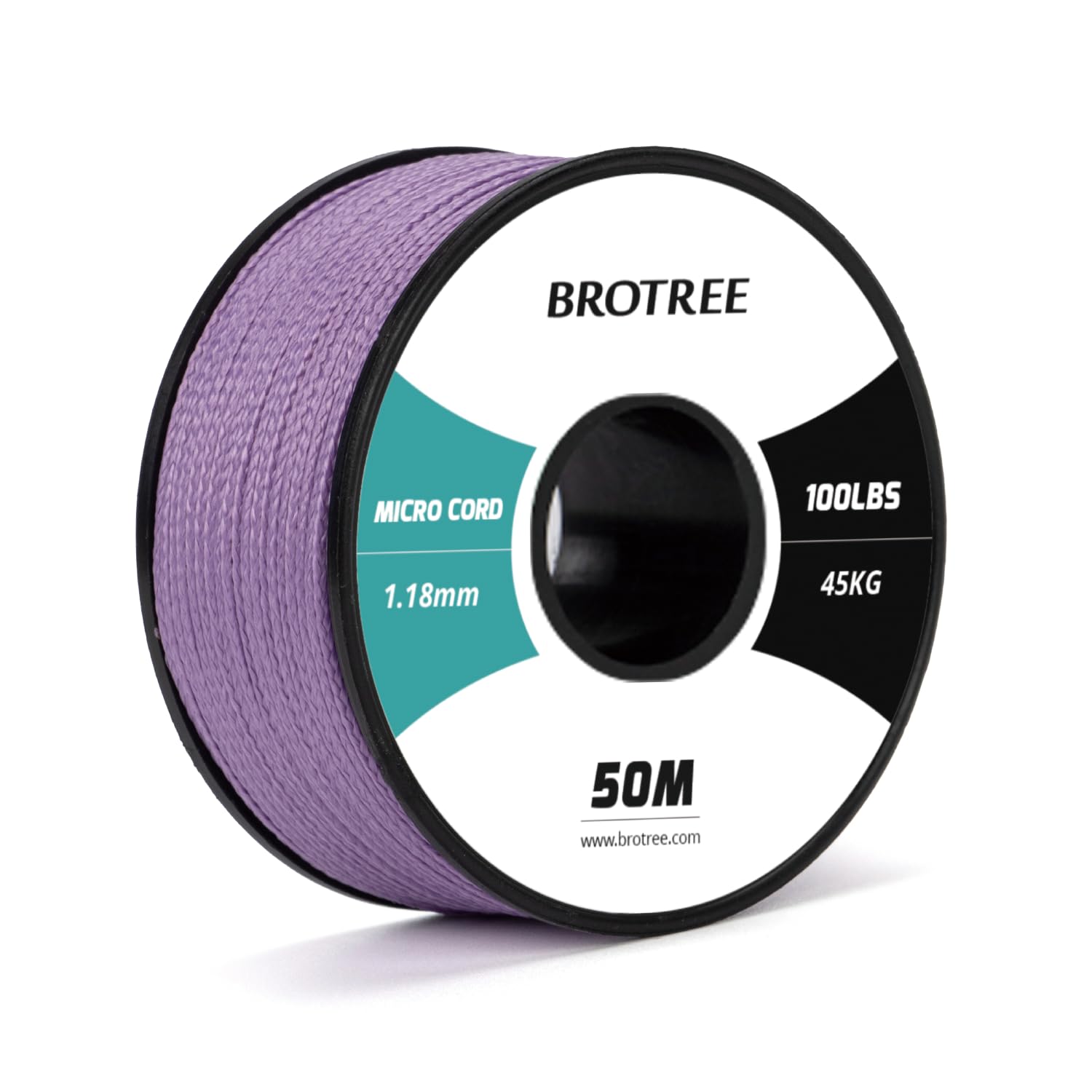 Brotree Micro Cord 1.18mm Paracord 50M Thin Braided Rope for Bracelet, Crafting and DIY - 45kg Breaking Load (Lilac)