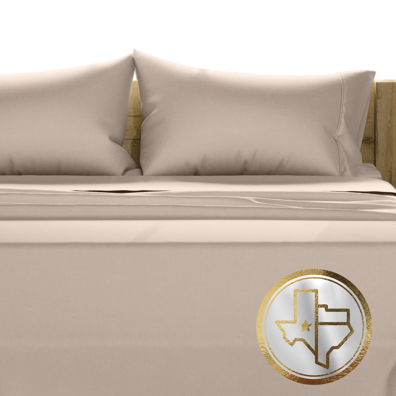 Photo 1 of TEXAS LINEN CO. 100% Egyptian Cotton King Size Sheet Set - 1000 Thread Count 4 PC Cotton Sheets for King Bed, Soft, Cooling Extra Long Staple Luxury Hotel Sheets - Fits Upto 18” Deep Pocket - Taupe