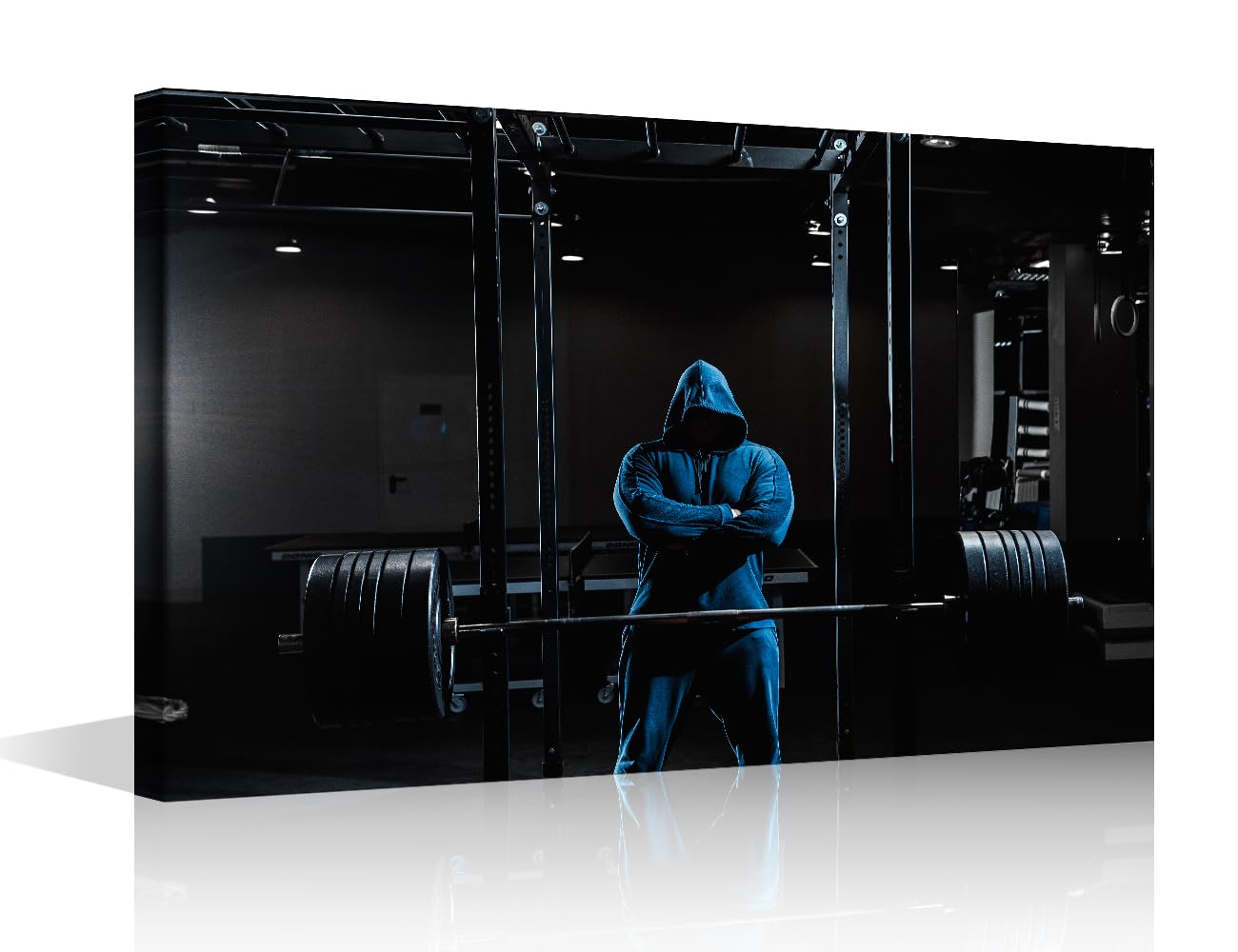 Sport Fitness Wall Decor for Bedroom Living Room Weight Training Wall Art Paintings Motivational Pictures Canvas Modern Wall Artwork Decorations Office Wall Art Framed Ready to Hang - 24x16in
