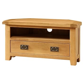 Hereford Rustic Oak Corner Tv Unit Up To 42 Tv Size Amazon Co