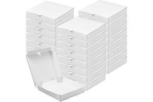 yptniginu 24 Pcs Mini Pizza Pizza Boxes Disposable white Small Dessert Boxes for Party Favor Decorations for Cake Cookies Party Favor (White)