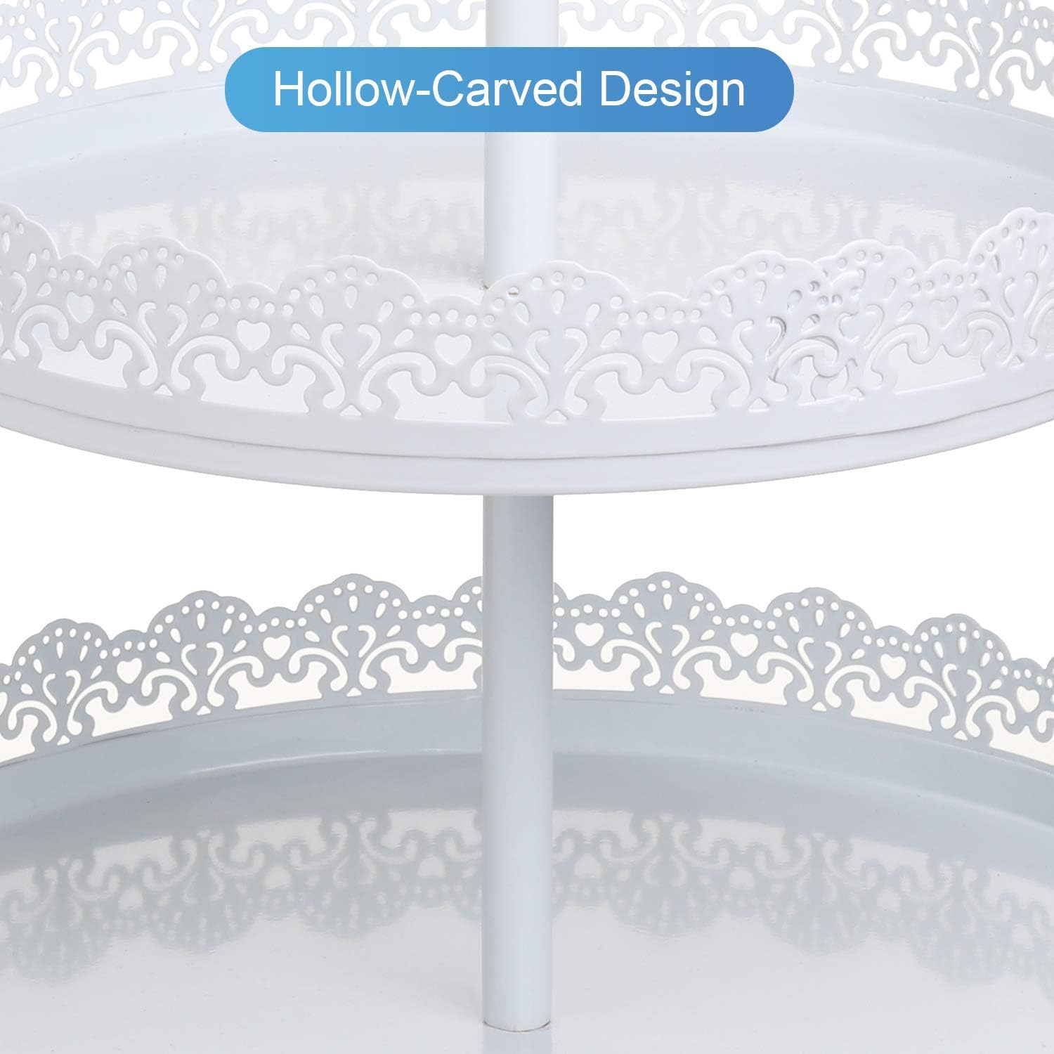 LIFESTIVAL 5 Pack Cake Stands Set White Metal Cupcake Holder Dessert Display Plate Decor Serving Platter for Party Wedding Birthday Baby Shower Celebration Home Decoration: Kitchen & Dining