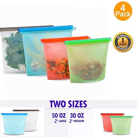 Bolsas reutilizables de silicona Eco almacenamiento de alimentos ...