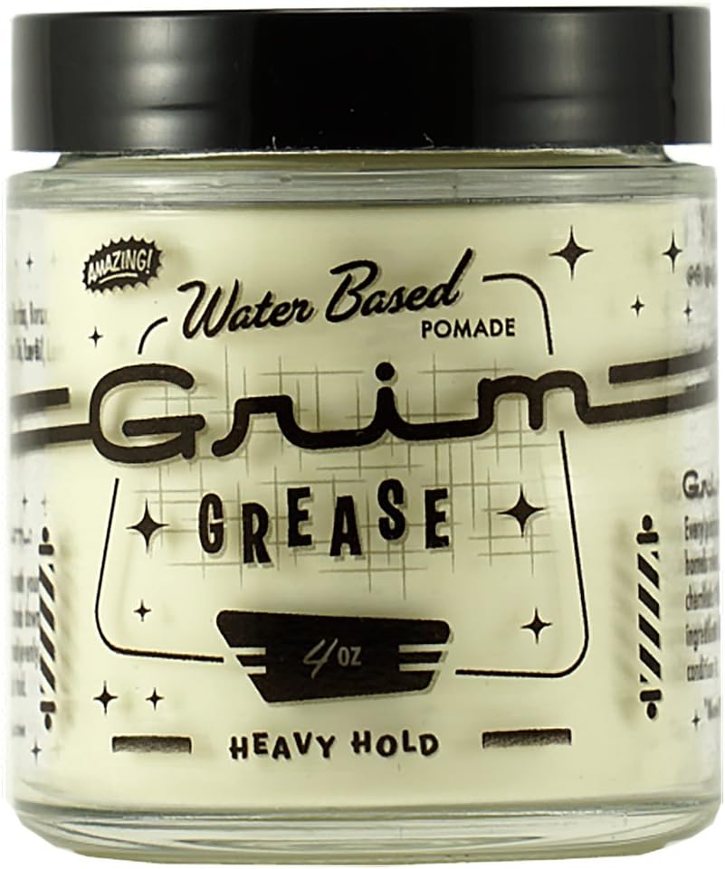Grim Grease Water Based Pomade Heavy Hold 4oz