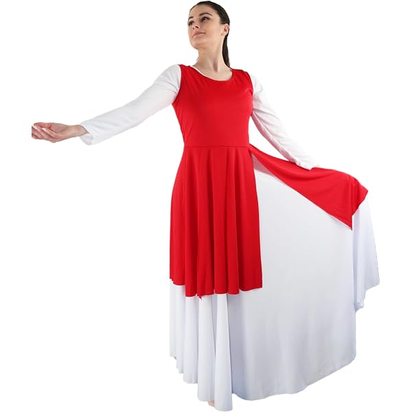Amazon.com: Danzcue Womens Praise Loose Fit Full Length Long Sleeve Dance  Dress, Black, Small : Clothing, Shoes & Jewelry