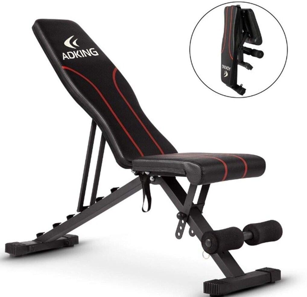 Utility Weight Bench Dumbbell Bench with Leg Extension and Leg Curl, Sit Up Bench Adjustable, Foldable Abdominal Training Workout Slant Bench, Ab Bench with Adjustable Height Settings (Black)