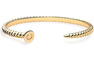 Fettero Gold Cuff Nail Bracelet for Women Bangle Bracelets Adjustable Open Wrap Letter Bracelet Love Friendship Gift