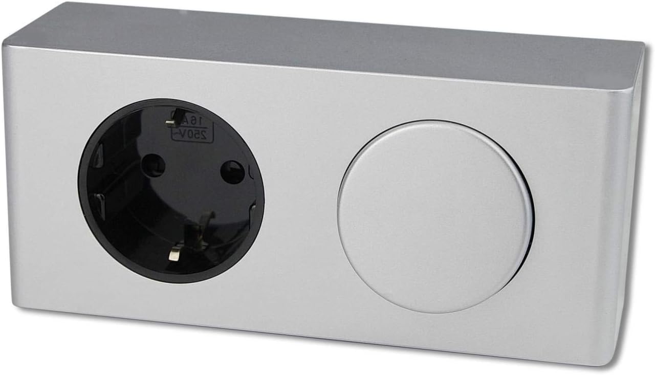 Möbel-Steckdose mit Lichtschalter – Einbausteckdose aus hochwertigem ...