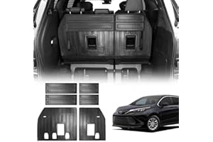 Vanseno Backrest Mat Compatible for 2021-2025 Toyota Sienna Back Seat Protector All Weather TPE Protection for 2025 2024 2023