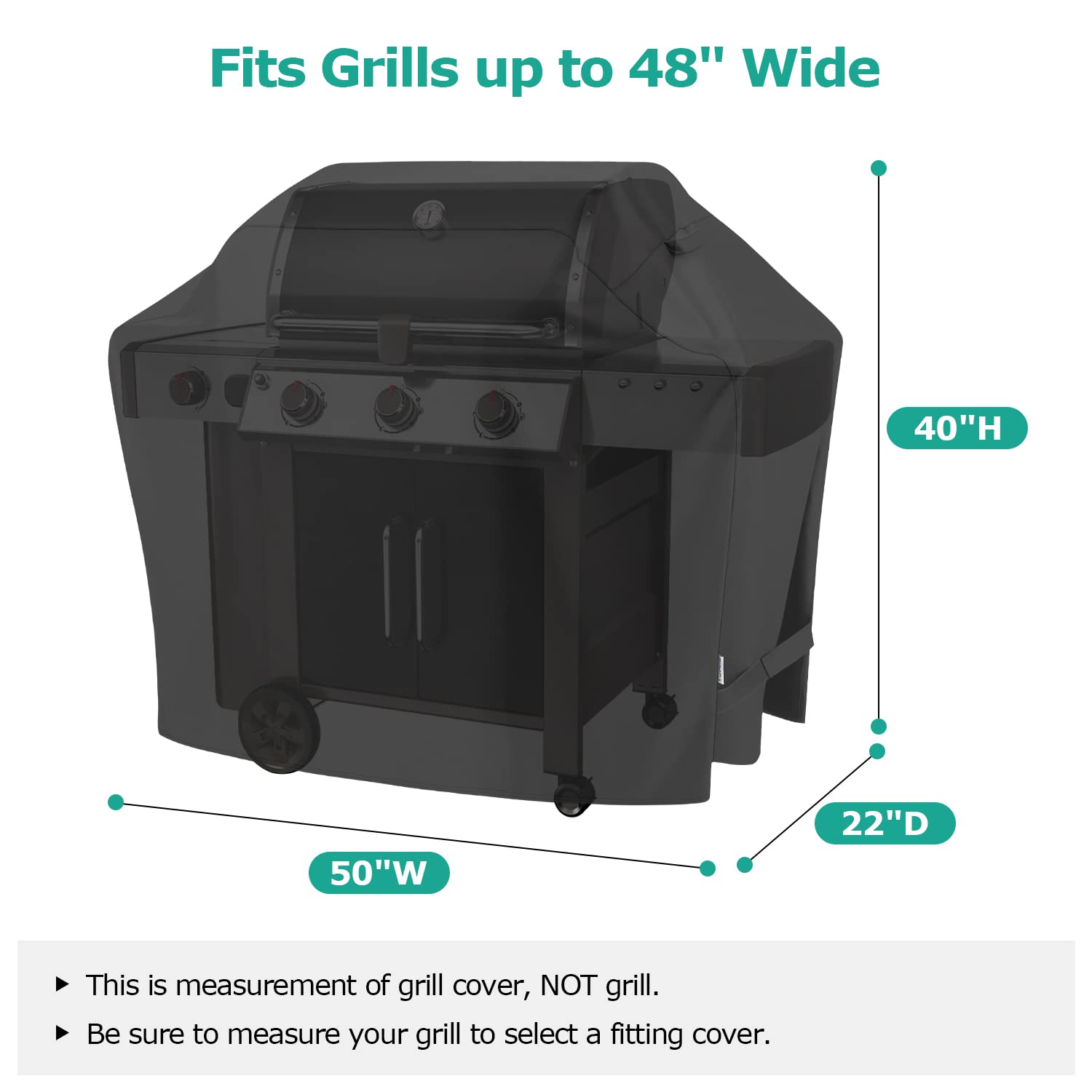 SunPatio Grillabdeckung Heavy Duty – Wasserdicht, UV-beständig, Für Weber, Nexgrill U.a., Schwarz