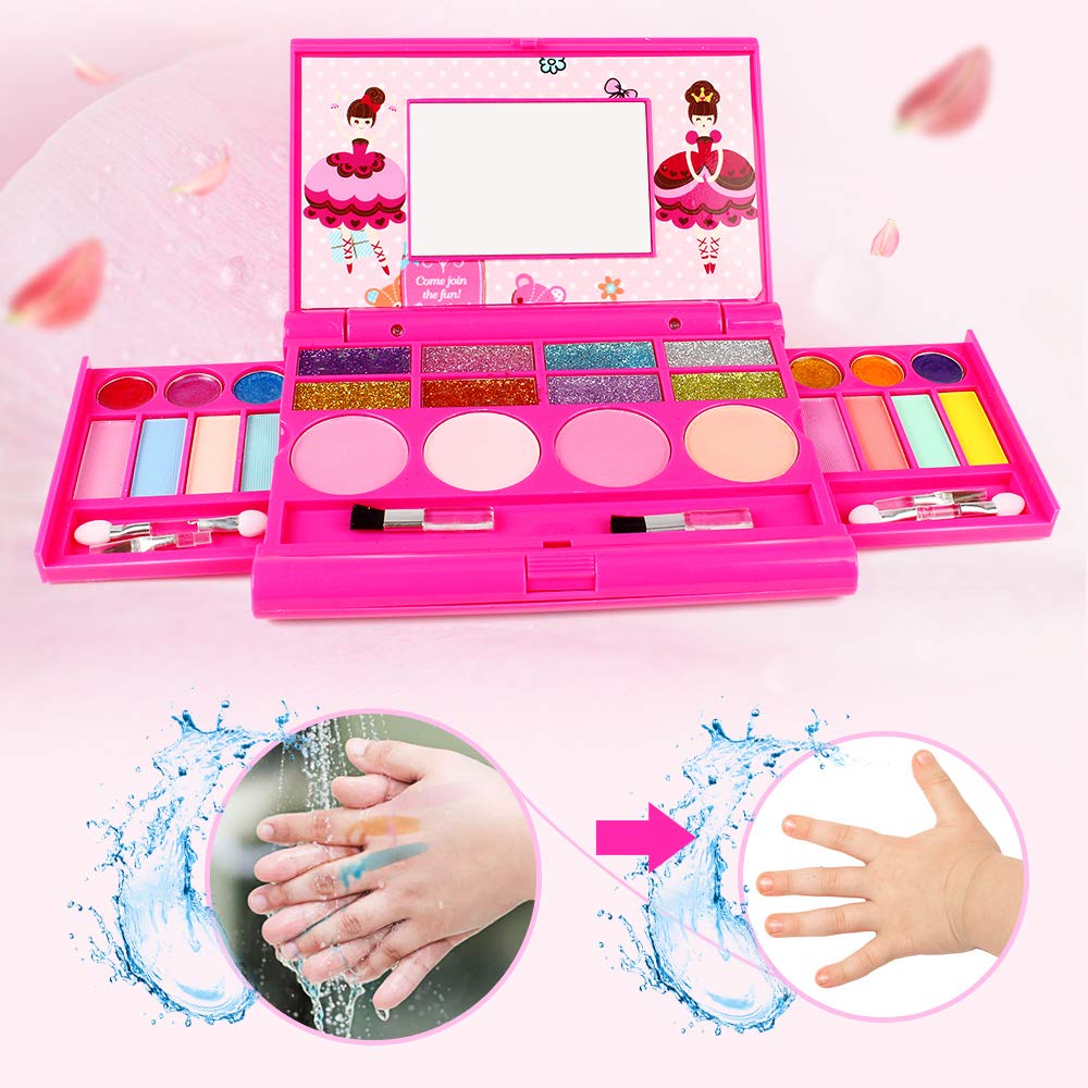 Mua KIDCHEER Real Makeup Palette for Girls Washable Cosmetic Play Kit