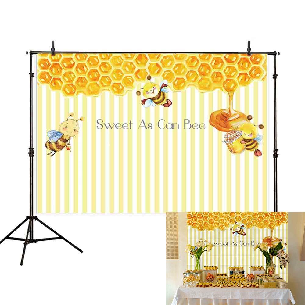 Allenjoy 7x5ft Bee Gender Reveal Sweet As Can Bee Backdrop Baby Shower Christening Baptism Honeybee Is