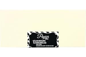 Hilroy Papier Social Stationery No 10 Colored Envelopes, 4-1/8-Inchx9-3/8-Inch, Pack of 10, Ivory (32016)