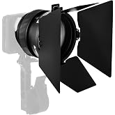 Amaran Mini Fresnel with Mini Barn Doors Bowens Mount Attachment (Small) | Designed for Halo 100x 200x,Ray 60c &amp; 120c, and Other Bowens Mount Led Video Light