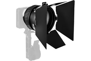 Amaran Mini Fresnel with Mini Barn Doors Bowens Mount Attachment Designed for Halo 100x 200x,Ray 60c & 120c, and Other Bowens