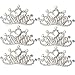 kilofly 6pc Princess Party Favor Crown Crystal Rhinestone Tiara Hair Comb Clip