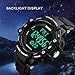 SKMEI Men Digital Sports Watches with Heart Rate Monitor, Pedometer Calorie Military Waterproof Wristwatch for Men Boys - Black