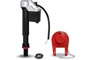 Korky 818MP QuietFILL® Platinum Universal Toilet Fill Valve & 2" Toilet Flapper Kit, Silver