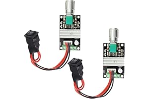 CenryKay 1203BB DC Motor Speed Controller，2Pack PWM 1203BB 6V12V24V 3A 80W Speed Adjustable Reversible Pulse Forward and Reverse Control Switch Button