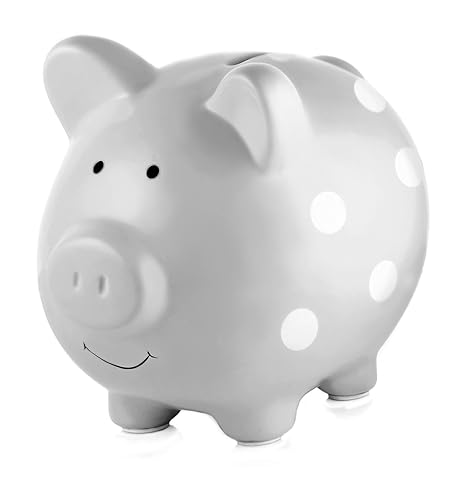 Pearhead 40106 Keramik Sparschwein, grau