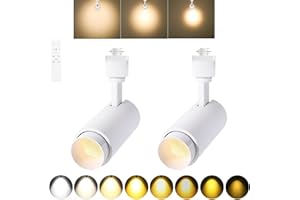 EAGLOD Zoomable 12W LED Track Lighting Heads,10-Color Dimmable H Type Track Light Heads with Remote 2700K-6500K Selectable 15°~60° Beam Angle for Accent,Artwork 2 Pack White